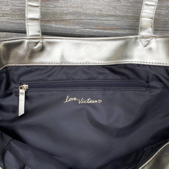 Victoria's Secret Metallic Striped Tote Bag - Picture 8 of 16